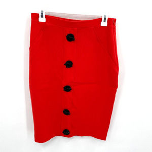 Eva Franco | Orange Button Detail Pencil Skirt // 6